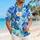 Blue and Gold Tropical Flowers for Beach Vacations and Family Island Getaways in Summer Hawaiian Shirt - 6