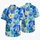 Blue and Gold Tropical Flowers for Beach Vacations and Family Island Getaways in Summer Hawaiian Shirt - 5