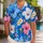 Blue Hibiscus Floral Resort Couple Look for Beach Vacations, Cruises, and Island Getaways Hawaiian Shirt - 1