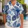 Navy Tropical Leaf Family Matching Vacation Outfits for Beach Holidays and Resorts Hawaiian Shirt - 1