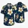 Navy Gold Tropical Florals For Resort Getaways And Couples Vacation Wardrobe Style Hawaiian Shirt - 5