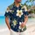 Navy Gold Tropical Florals For Resort Getaways And Couples Vacation Wardrobe Style Hawaiian Shirt - 6