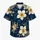 Navy Gold Tropical Florals For Resort Getaways And Couples Vacation Wardrobe Style Hawaiian Shirt - 7
