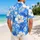Blue Hibiscus Blooms for Coordinated Resort Getaways, Couples, and Honeymoon Trips Hawaiian Shirt - 2