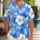 Blue Hibiscus Blooms for Coordinated Resort Getaways, Couples, and Honeymoon Trips Hawaiian Shirt - 1