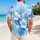 Blue Floral Coastal Escape for Couples, Resort Travel Style for Him and Her Together Hawaiian Shirt - 2