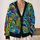 Vibrant Colorful Psychedelic Swirls and Geometric Shapes for Everyday Layering Women All-over Print Knitted Cardigan - 2