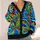 Vibrant Colorful Psychedelic Swirls and Geometric Shapes for Everyday Layering Women All-over Print Knitted Cardigan - 4