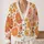 Terracotta Daisy Floral Layers for Relaxed Bohemian Weekends and Everyday Wear Looks All-over Print Knitted Cardigan - 2