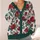 Classic Red Rose Floral Botanical Style for Everyday Layering and Special Occasions Wear All-over Print Knitted Cardigan - 4