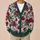 Classic Red Rose Floral Botanical Style for Everyday Layering and Special Occasions Wear All-over Print Knitted Cardigan - 6