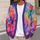 Vivid Purple Rainbow Colorwash For Autumn Vacation Layering And Everyday Women’s Style All-over Print Knitted Cardigan - 5