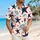 Navy Red Star Motifs for Matching Father Son Vacation Outfits and Family Holidays Hawaiian Shirt - 6