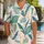 Teal Leaf Harmony for Father’s Day Getaways and Matching Dad and Son Vacation Style Hawaiian Shirt - 1