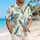 Teal Leaf Harmony for Father’s Day Getaways and Matching Dad and Son Vacation Style Hawaiian Shirt - 6