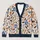 Blue Orange Floral Botanical Style For Everyday Layering And Spring Outings For Women All-over Print Knitted Cardigan - 1