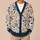 Blue Orange Floral Botanical Style For Everyday Layering And Spring Outings For Women All-over Print Knitted Cardigan - 6