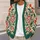 Vintage Red and Green Floral Motifs for Everyday Layering, Women's Country Style Wardrobe All-over Print Knitted Cardigan - 5