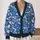 Blue Floral Garden Motif for Everyday Layering and Relaxed Weekend Style Outfits All-over Print Knitted Cardigan - 2