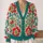 Red Floral Folk Motifs for Spring Layering And Everyday Outings for Women And Teens All-over Print Knitted Cardigan - 2