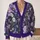 Purple Wildflower Meadow With Painterly Blooms For Relaxed Autumn Weekend Layering All-over Print Knitted Cardigan - 2