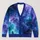 Indigo Nebula Cosmos for Autumn Layering and Vacation Evenings, Women's Celestial Style All-over Print Knitted Cardigan - 1