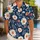 Cream Daisy Blossoms with Navy Foliage for Resort Vacations, Cruises, and Summer Getaways Hawaiian Shirt - 1