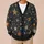 Rustic Star Motif In Charcoal And Amber For Autumn Layering And Weekend Travel Women All-over Print Knitted Cardigan - 6