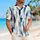 Navy Indigo Vertical Brushstrokes for Coastal Vacations and Weekend Resort Wear Hawaiian Shirt - 6
