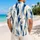 Navy Indigo Vertical Brushstrokes for Coastal Vacations and Weekend Resort Wear Hawaiian Shirt - 2