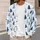 Blue Evergreen Trees and Snow Dots for Winter Gatherings and Cozy Everyday Style for Women All-over Print Knitted Cardigan - 5