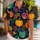Jack-O'-Lantern Bats and Tropical Night Shapes for Halloween Festivities for Adults Hawaiian Shirt - 1