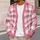 Soft Pink Windowpane Plaid Layers For Everyday Spring Style And Weekend Gifting All-over Print Knitted Cardigan - 5