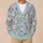 Pastel Dogwood Blossoms on Sky Blue for Spring Layering, Feminine Everyday Style All-over Print Knitted Cardigan - 6