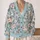 Pastel Dogwood Blossoms on Sky Blue for Spring Layering, Feminine Everyday Style All-over Print Knitted Cardigan - 2
