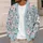 Pastel Dogwood Blossoms on Sky Blue for Spring Layering, Feminine Everyday Style All-over Print Knitted Cardigan - 5