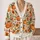 Women's Pumpkin Flower Jack-O-Lanterns for Autumn Layering and Halloween Gatherings All-over Print Knitted Cardigan - 2