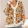 Women's Pumpkin Flower Jack-O-Lanterns for Autumn Layering and Halloween Gatherings All-over Print Knitted Cardigan - 4