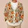 Women's Pumpkin Flower Jack-O-Lanterns for Autumn Layering and Halloween Gatherings All-over Print Knitted Cardigan - 6