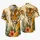 Regal Bengal Tiger Portrait with Crown K Motif for Summer Resort Style and Vacation Wear Hawaiian Shirt - 5