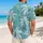 Teal Palm Frond Motifs for Relaxed Resort Weekends and Island Vacations for Stylish Men Hawaiian Shirt - 2