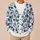 Navy Spiral Rose Motif For Everyday Layering, Office Style, And Weekend Outings For Women All-over Print Knitted Cardigan - 6