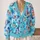 Blue Butterfly Garden Motifs for Spring Layering and Casual Everyday Style for Women All-over Print Knitted Cardigan - 2