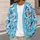 Blue Butterfly Garden Motifs for Spring Layering and Casual Everyday Style for Women All-over Print Knitted Cardigan - 5