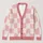 Blush Pink Gingham Checks for Everyday Layering and Workwear Style for Modern Women All-over Print Knitted Cardigan - 1