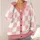Blush Pink Gingham Checks for Everyday Layering and Workwear Style for Modern Women All-over Print Knitted Cardigan - 4
