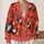 Whimsical Rooster And Hen Garden Scene For Farmhouse Weekends And Casual Layering All-over Print Knitted Cardigan - 2