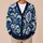 Navy Blue Floral Damask Motif for Everyday Layering and Office-to-Weekend Women's Style All-over Print Knitted Cardigan - 6