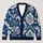 Navy Blue Floral Damask Motif for Everyday Layering and Office-to-Weekend Women's Style All-over Print Knitted Cardigan - 1