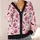 Pink Halloween Ghost Pumpkin Bats Eyeball Holiday Style for Autumn Gatherings Women All-over Print Knitted Cardigan - 4